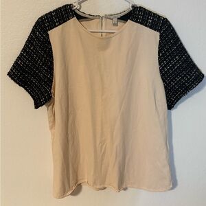 Elegant Cream‎ and Black Women's Top, Size XL, J Crew